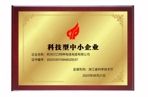 科技型中小企业证书